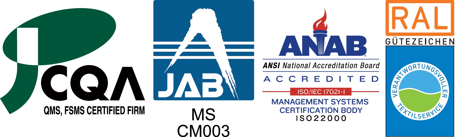 QMS・FSMS・JAB ANAB RGB・RAL
